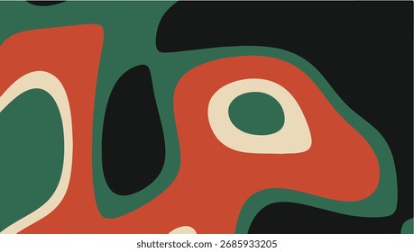 Fondo Abstractas de Formas de fluidos orgánicos en estilo retro