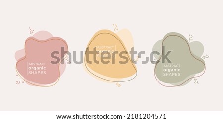 Abstract organic fluid shapes background. Irregular neutral colors banner. For newsletter, web, social media post, promotional banner, advertising and branding. Vector illustration, flat design