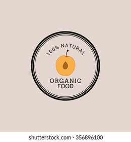 abstract organic food label on a light background