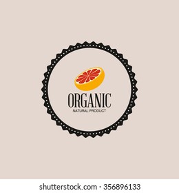 abstract organic food label on a light background