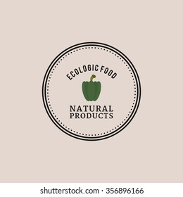 abstract organic food label on a light background