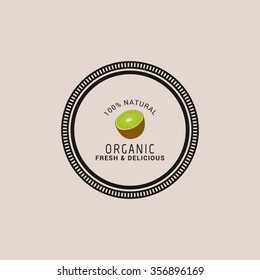 abstract organic food label on a light background