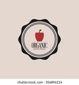 abstract organic food label on a light background