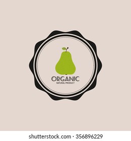abstract organic food label on a light background