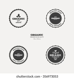 abstract organic food labels on a white background