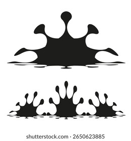 Abstract organic forms. Black grunge shapes. Isolated ink splatters. Vector liquid elements.