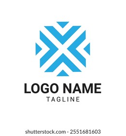 Abstract organic forms inspired letter logo design V