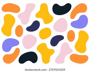 Formas orgânicas abstratas, vibrantes e visualmente dinâmicas.