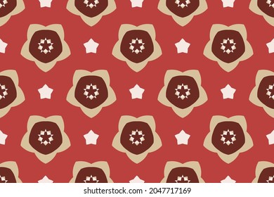 Abstract organic geometric floral motif pattern. Allover flower textile design. Seamless common classy motif. Modern color fabric design. Continuous minimalistic geometrical ornament graphic style
