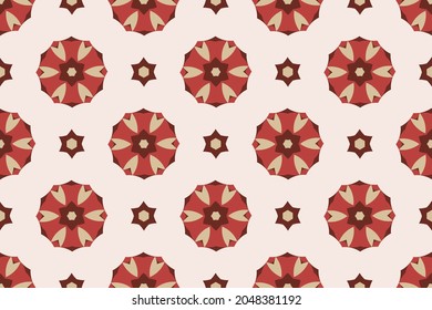 Abstract organic geometric floral motif pattern. Allover flower textile design. Seamless common classy motif. Modern color fabric design. Continuous minimalistic geometrical ornament graphic style