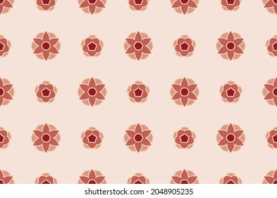 Abstract organic geometric floral motif pattern. Allover flower textile design. Seamless common classy motif. Modern color fabric design. Continuous minimalistic geometrical ornament graphic style