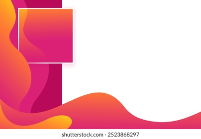 Abstract organic and geometric pattern - decoration for brochure, presentation or advertising. Right margin of layout with square copy space