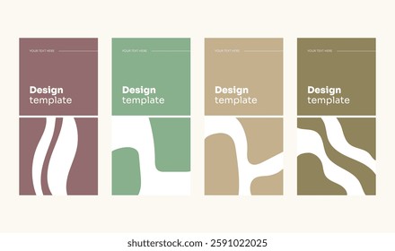 Abstract Organic Hand Drawn Folder Template Collection