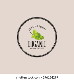 Abstract organic label on a light color background