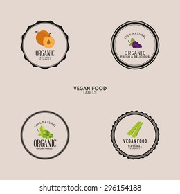 Abstract organic labels on a light color background