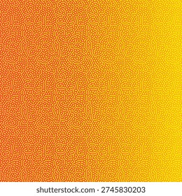 Abstract Organic Labyrinthine Pattern with Orange and Yellow Gradient