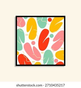 Abstrato orgânico grande parede única arte. meados século moderno grande parede impressão para casa.