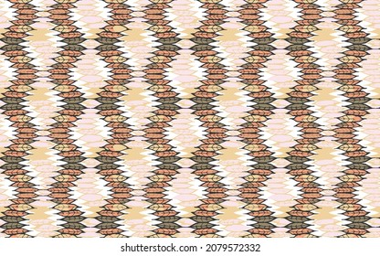 Resumen de hojas orgánicas patrón de formas.patrón sin fisuras con líneas de zigzag ikat hoja patrón otoño invierno.Clásico Saltos Patrón Art Deco sin foco. Textura con estilo de hoja geométrica. Resumen de Feather Ret