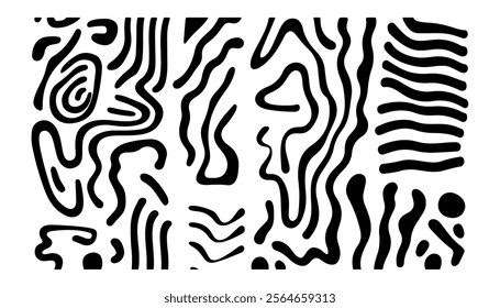 Abstract Organic Line Art Texture Designs