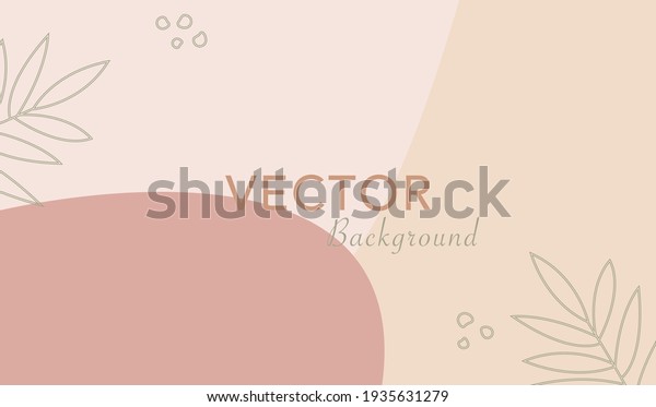 Abstract organic line drawing background.\
Neutral continuous minimal art vector banner template. Pastel\
colors fashion design. Vector\
illustration.