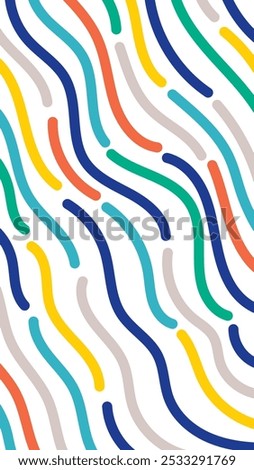 Abstract organic lines background. Vertical format for social media. Vector illustration, flat design
