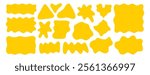 Abstract organic liquid shapes. Irregular fluid flat shapes. Random wavy oval spots and curvy elements. Smooth rectangle box set. Vector illustration