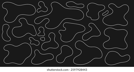 Abstract organic liquid shapes outline element for graphic design