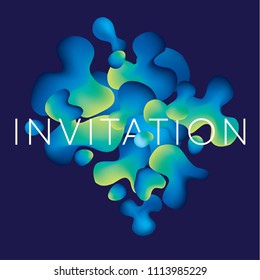 Abstract organic liquid vector pattern. Decorative modern motif in deep blue and light green colors for header, card, invitation, poster, cover and other web and print design projects. 