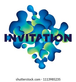 Abstract organic liquid vector pattern. Decorative modern motif in deep blue and light green colors for header, card, invitation, poster, cover and other web and print design projects. 