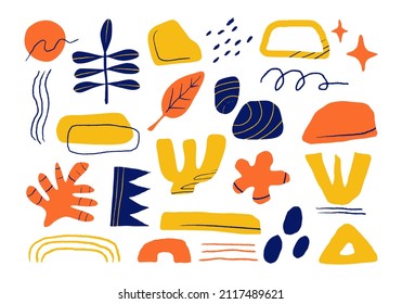 Abstract organic matisse shape. set of blob doodle round shape. hand drawn decoration element. art vector illustration