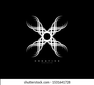 Abstract organic monogram ornate vector logo