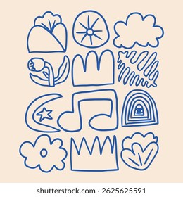 abstract organic natural shapes illustration