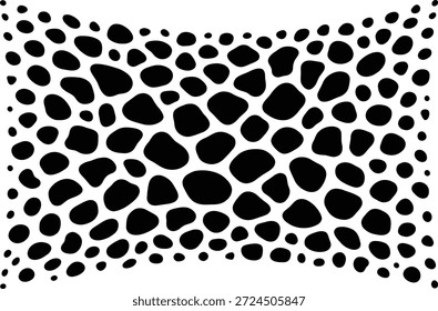Texturas orgânicas abstratas de seixos com vetores de padrões de meio-tom distorcidos