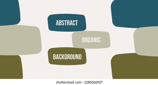 Abstract organic rectangle shapes background. Hand drawn neutral colors banner. For newsletter, web, social media post, promotional banner, advertising and branding. Vector illustration, flat design