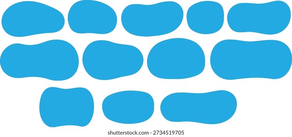 Abstract organic rectangle shapes set. Frame boxes and blobs set. Amoeba design elements.hand-drawn splashes. Abstract geometric speech bubbles