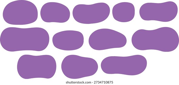 Abstract organic rectangle shapes set. Frame boxes and blobs set. Amoeba design elements.hand-drawn splashes. Abstract geometric speech bubbles