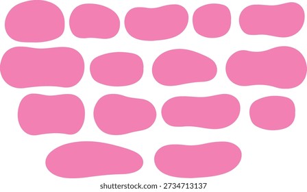 Abstract organic rectangle shapes set. Frame boxes and blobs set. Amoeba design elements.hand-drawn splashes. Abstract geometric speech bubbles