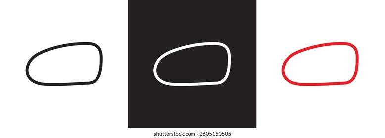 Abstract organic rectangle shapes. Uneven frame boxes. Blob set. Black, white and red fluid banner set. Amoeba design elements. Vector illustration. isolated on white and black background. EPS 10 