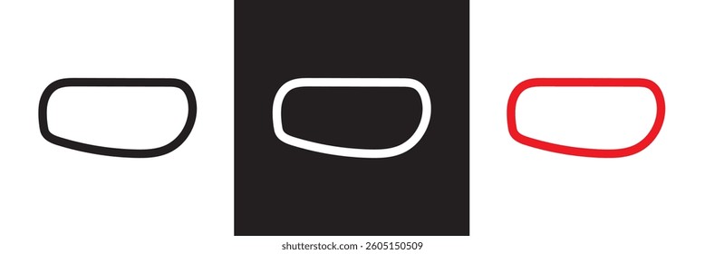 Abstract organic rectangle shapes. Uneven frame boxes. Blob set. Black, white and red fluid banner set. Amoeba design elements. Vector illustration. isolated on white and black background. EPS 10 
