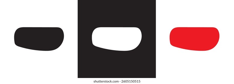 Abstract organic rectangle shapes. Uneven frame boxes. Blob set. Black, white and red fluid banner set. Amoeba design elements. Vector illustration. isolated on white and black background. EPS 10 