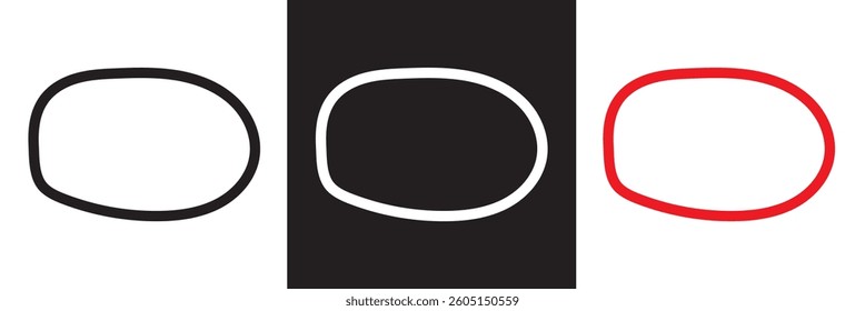 Abstract organic rectangle shapes. Uneven frame boxes. Blob set. Black, white and red fluid banner set. Amoeba design elements. Vector illustration. isolated on white and black background. EPS 10 