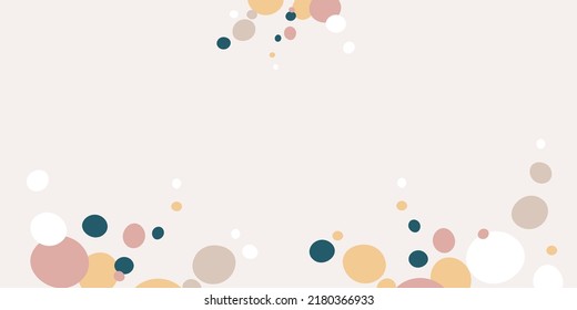 Abstract organic rounded shapes background. Hand drawn neutral colors banner. For newsletter, web, promotional banner, anniversary and celebration. Vector illustration, flat design