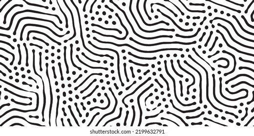 Abstract organic seamless pattern in black and white