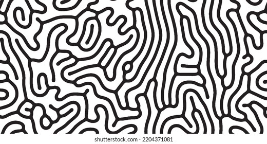 Abstract organic seamless pattern in black and white