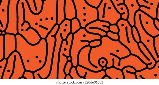 Abstract organic seamless pattern in black and white
