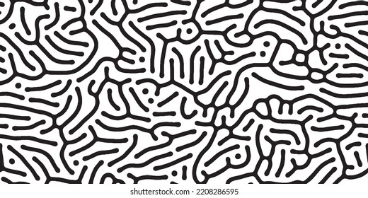 Abstract organic seamless pattern in black and white