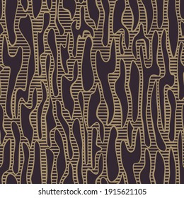 Abstract organic seamless pattern. Hand drawn vector illustration. Flat colors, easy to recolor.