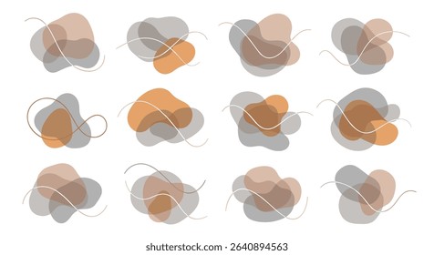 Abstract Organic Shape Art Prints for Modern Aesthetic Wall Decor Backgrounds