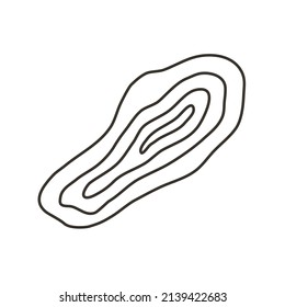 Resumen de la forma orgánica líneas curvadas textura de madera natural. Elemento vector aislado en una marca de embalaje de fondo blanco