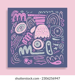 Abstract organic shape doodle hand drawn